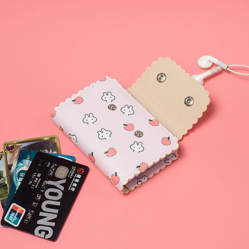 Kawaii Bear Card Holder Cute Multi Grids Business Id Credit Bank Card Case Photocards Holder Portable Wallet Korean Stationery