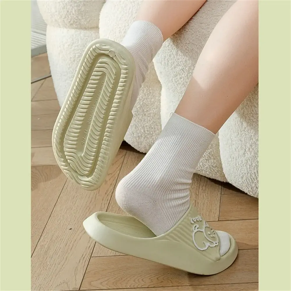Summer Slippers Women Men Thick Sole Cartoon Beach Slides Bathroom Anti Slip Soft Home Sandals Ultra Light Shoes Couples Slipper
