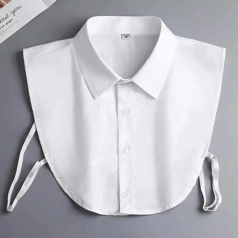 Exquisite Versatile Adult Stylish Shirt Soft Shirt Comfortable Gray Fake Collar Blouse Sophisticated Shirt Ruffle Edge Blouse