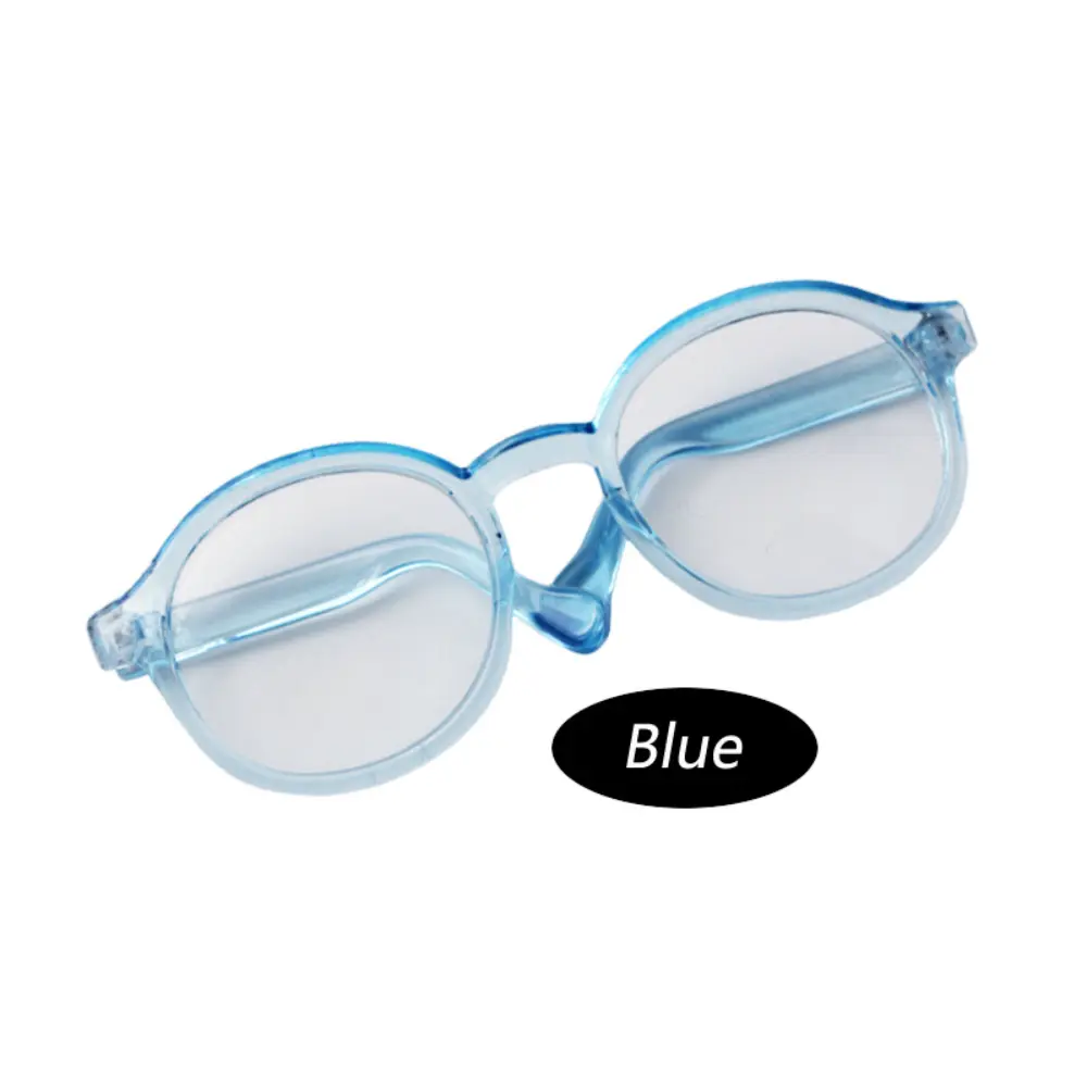 1pc Mini Doll Glasses 6.5cm/9cm Transparent Plastic Glasses Round Frame Clear Lens Eyeglasses Doll sunglasses Toys Decoration