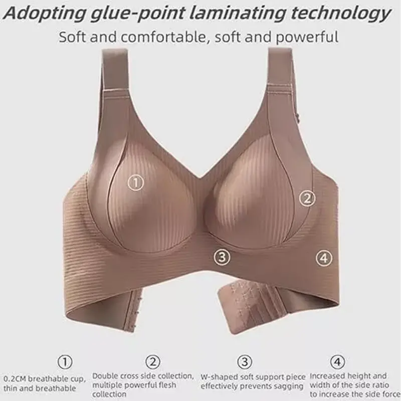 New Women Underwear Seamless Push Up Bra Anti-Sagging Adjustable Full Cup Bra Soft Comfortable Breathable Wireless Lingerie