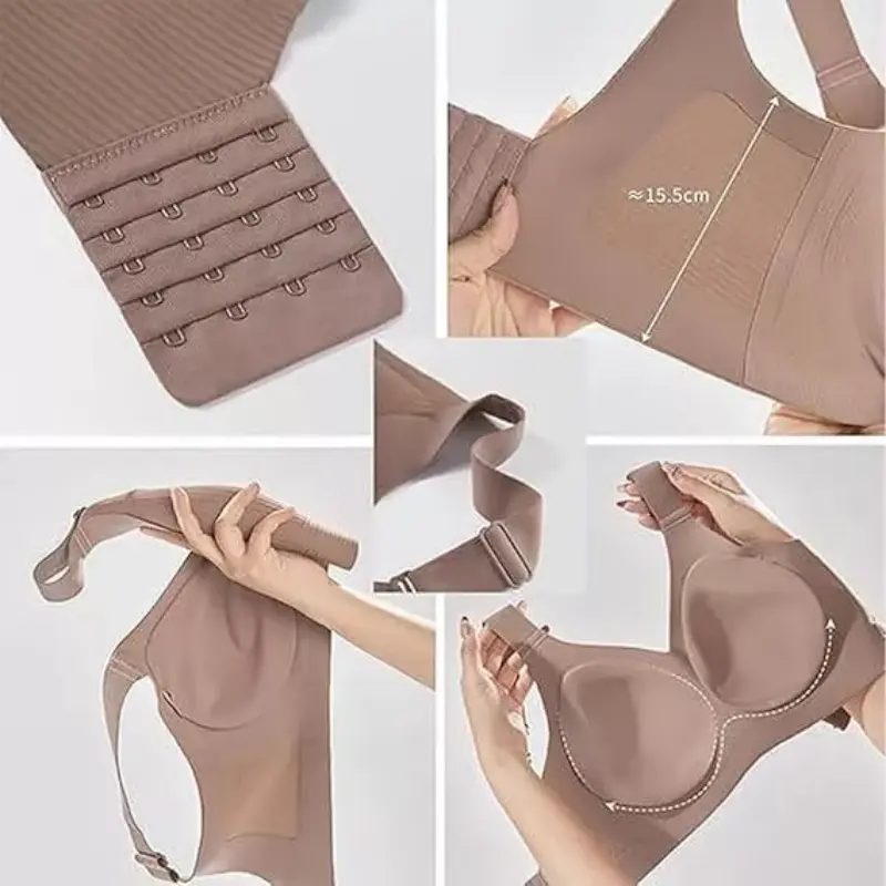 New Women Underwear Seamless Push Up Bra Anti-Sagging Adjustable Full Cup Bra Soft Comfortable Breathable Wireless Lingerie
