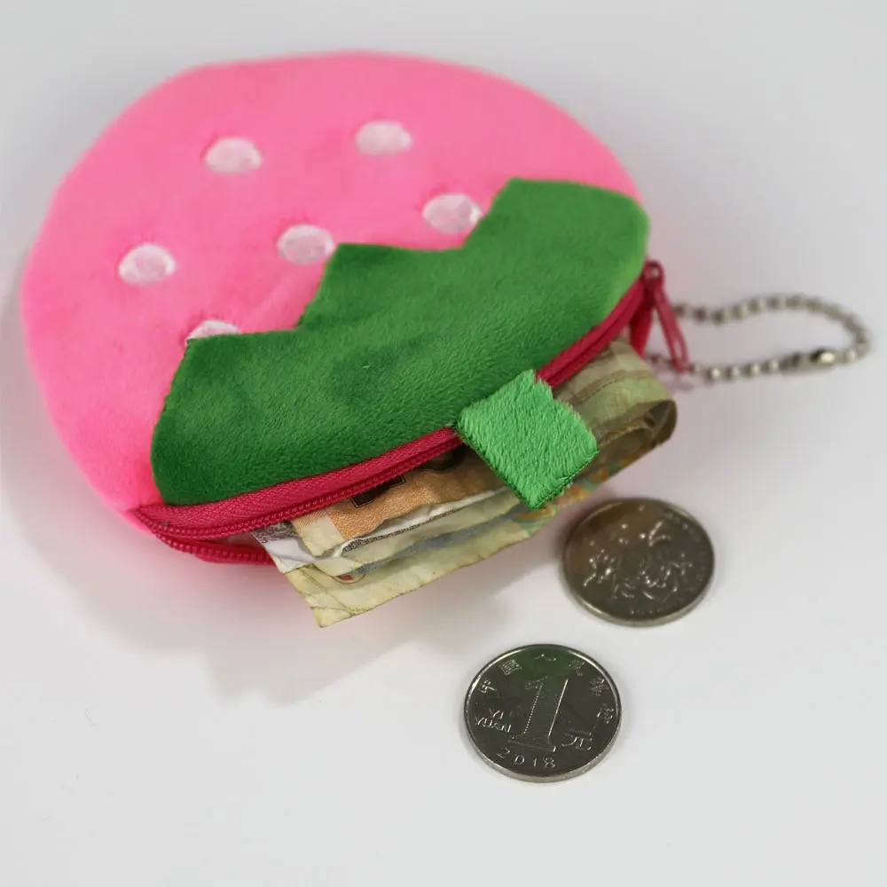 Women Kids Cute Watermelon Coin Purse Lovely Plush Zipper Coin Wallet Purse Key Bag Fruit Wallet Students Pen Pencil Case Bags