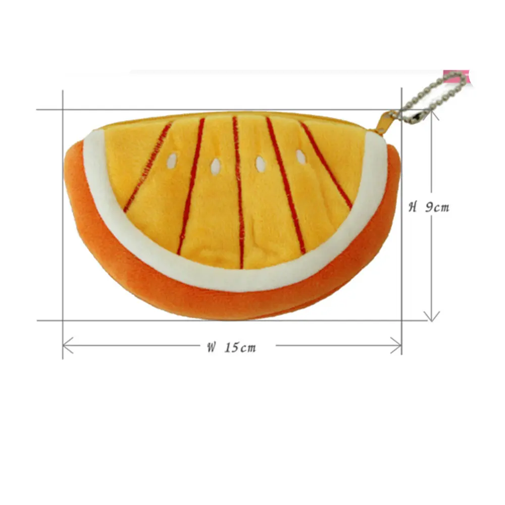 Women Kids Cute Watermelon Coin Purse Lovely Plush Zipper Coin Wallet Purse Key Bag Fruit Wallet Students Pen Pencil Case Bags