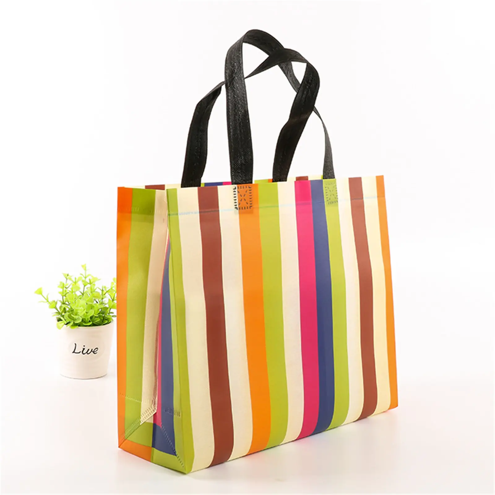 New Women Foldable Shopping Bag Reusable Eco Tote Pouch Large Non-woven Shopper Bags Canvas Travel Grocery Shopping Bags