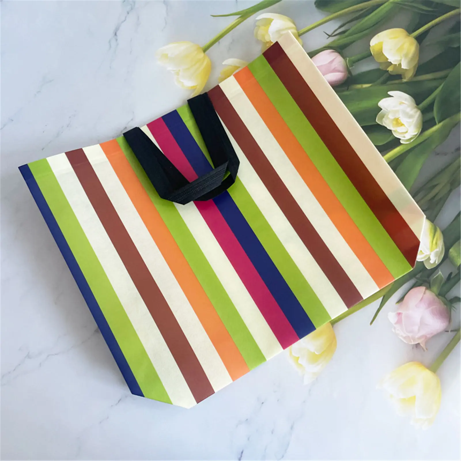 New Women Foldable Shopping Bag Reusable Eco Tote Pouch Large Non-woven Shopper Bags Canvas Travel Grocery Shopping Bags