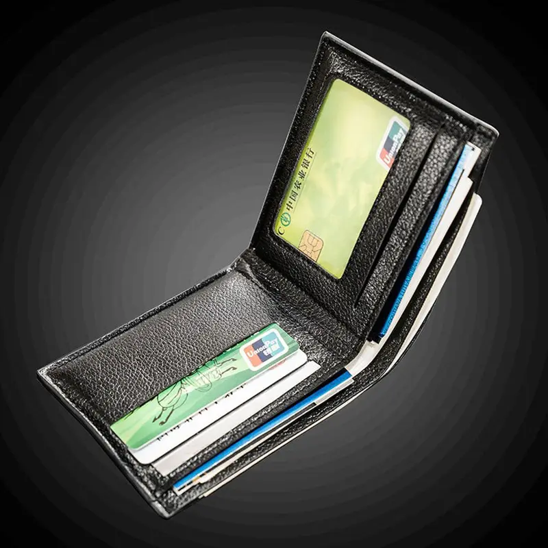 Men's Short Soft Leather Wallet Pu Leather Young Men's Student Wallet Retro Zipper Horizontal Short Wallet Multi-functional