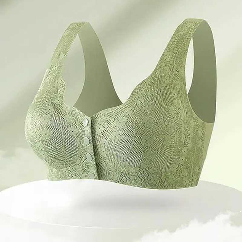 Women Large Size Soft Cups Before The Button In The Elderly Underwear Breathable Women Without Steel Ring Tank Top Lace Bra