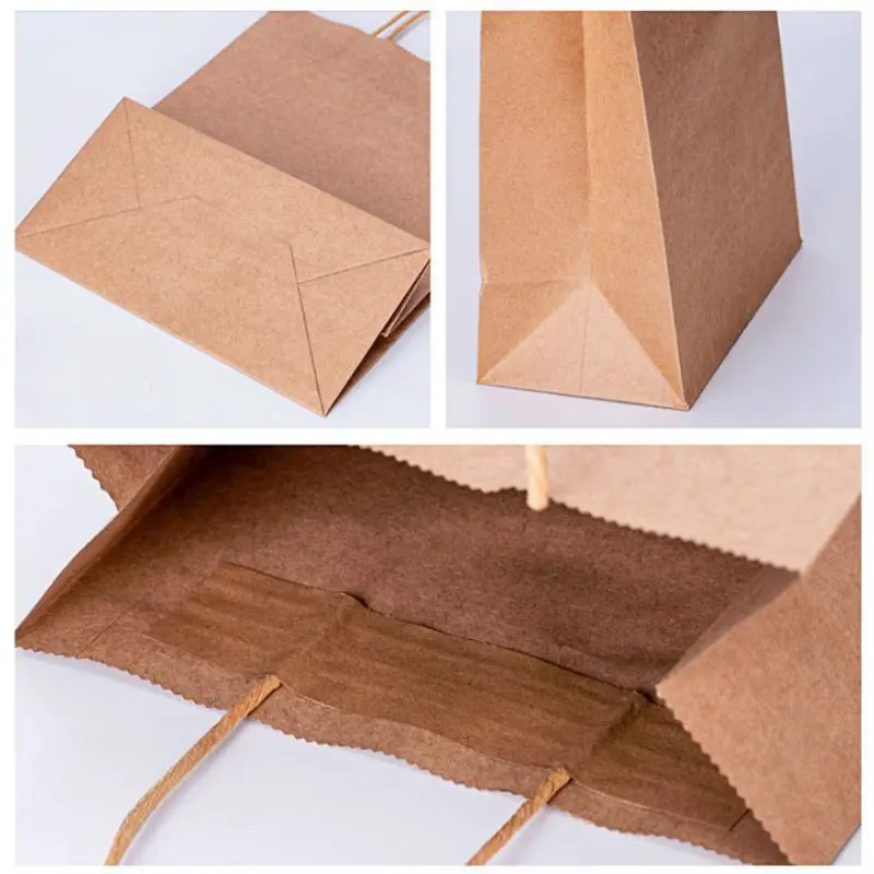 Classic Kraft Paper Gift Candy Bag Colored Hand-Held Paper Bags Wedding Party Decoration Colorful Shopping Food Bread Handbag