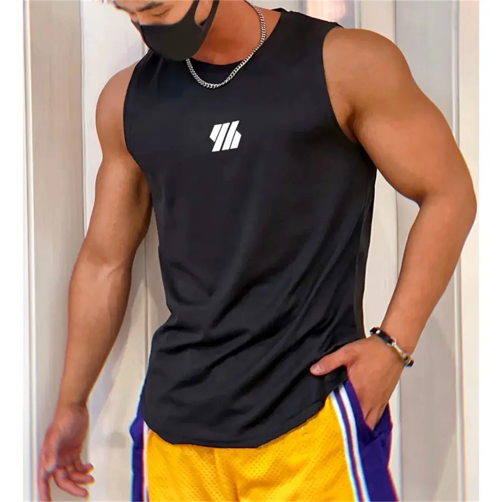 Men's Summer Gym Speed Dry Vest High Quality Mesh Shirt Sleeveless T-shirt Male Tank Tops Basketball Running Fitness Sports Vest