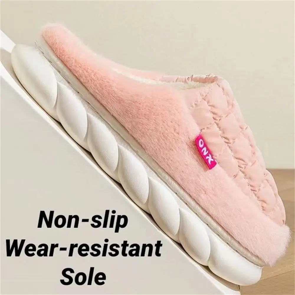 Women's Winter Warm Home Slippers Thicken Indoor Men's  Floor Platform Slides Plush High Heels Fur Cotton Shoes Couples Slipper