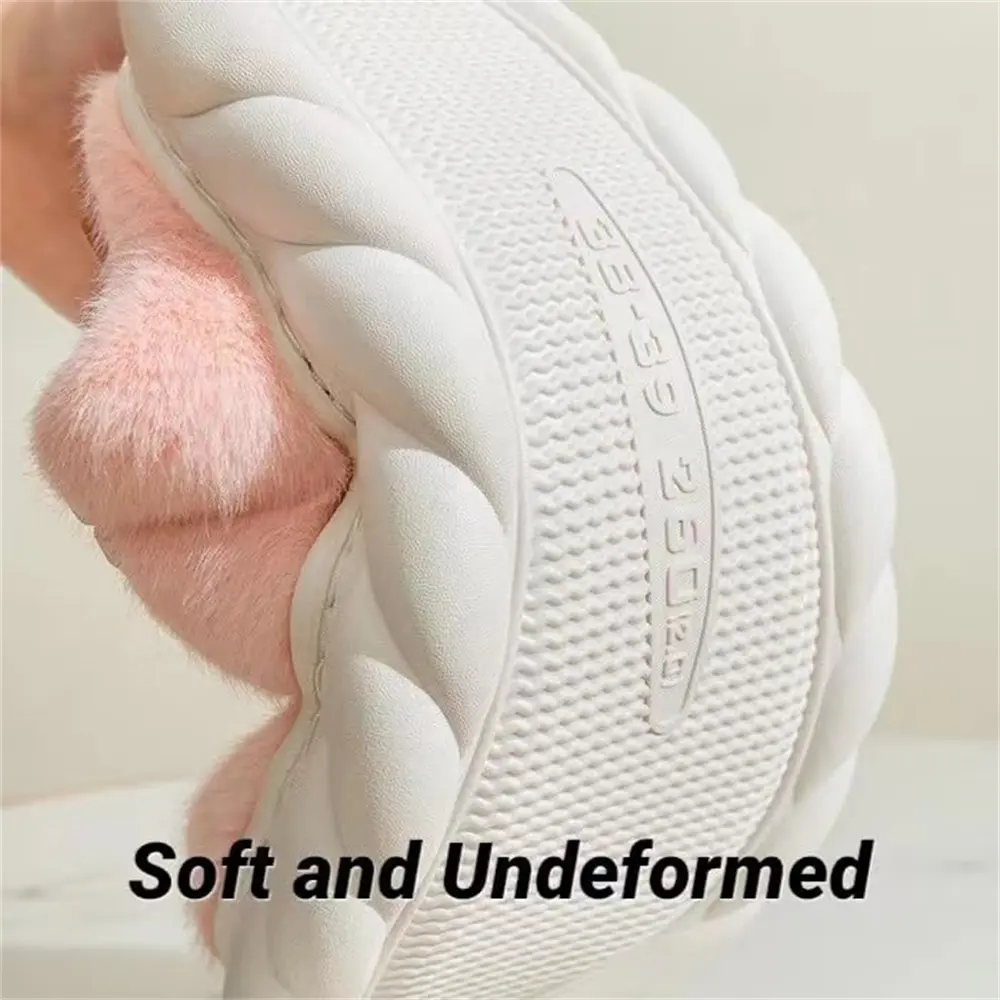 Women's Winter Warm Home Slippers Thicken Indoor Men's  Floor Platform Slides Plush High Heels Fur Cotton Shoes Couples Slipper