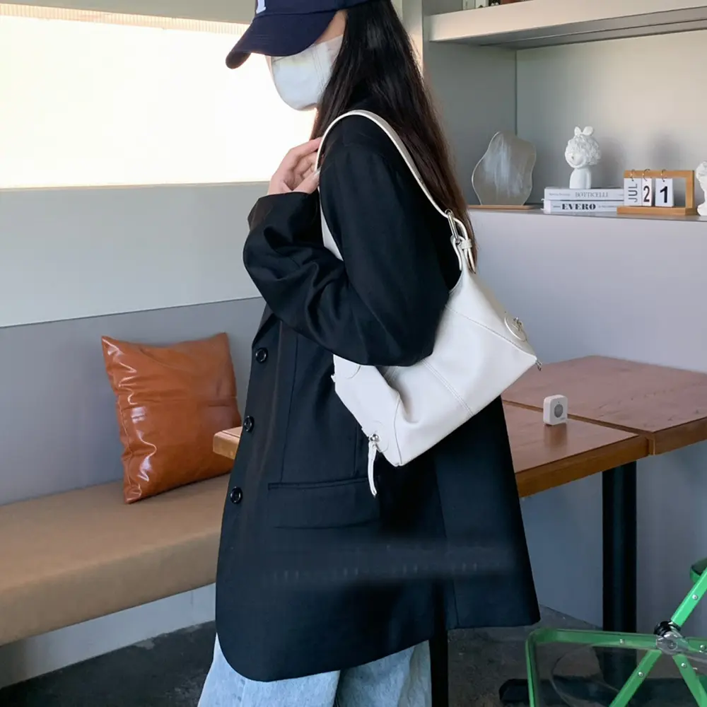 Fashion Cool Girls Underarm Bag Small Shoulder Bag Women'S Soft Pu Leather Hobos Retro Motorcyclist Y2k Female Purse Handbag
