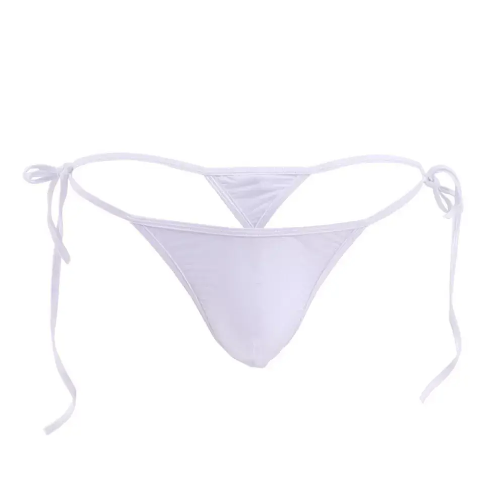 Sexy Men Lingerie Smooth Briefs Bikini Thong Tie Side String Lace Up Underwear Soft Underpants Breathable Underwear Loose