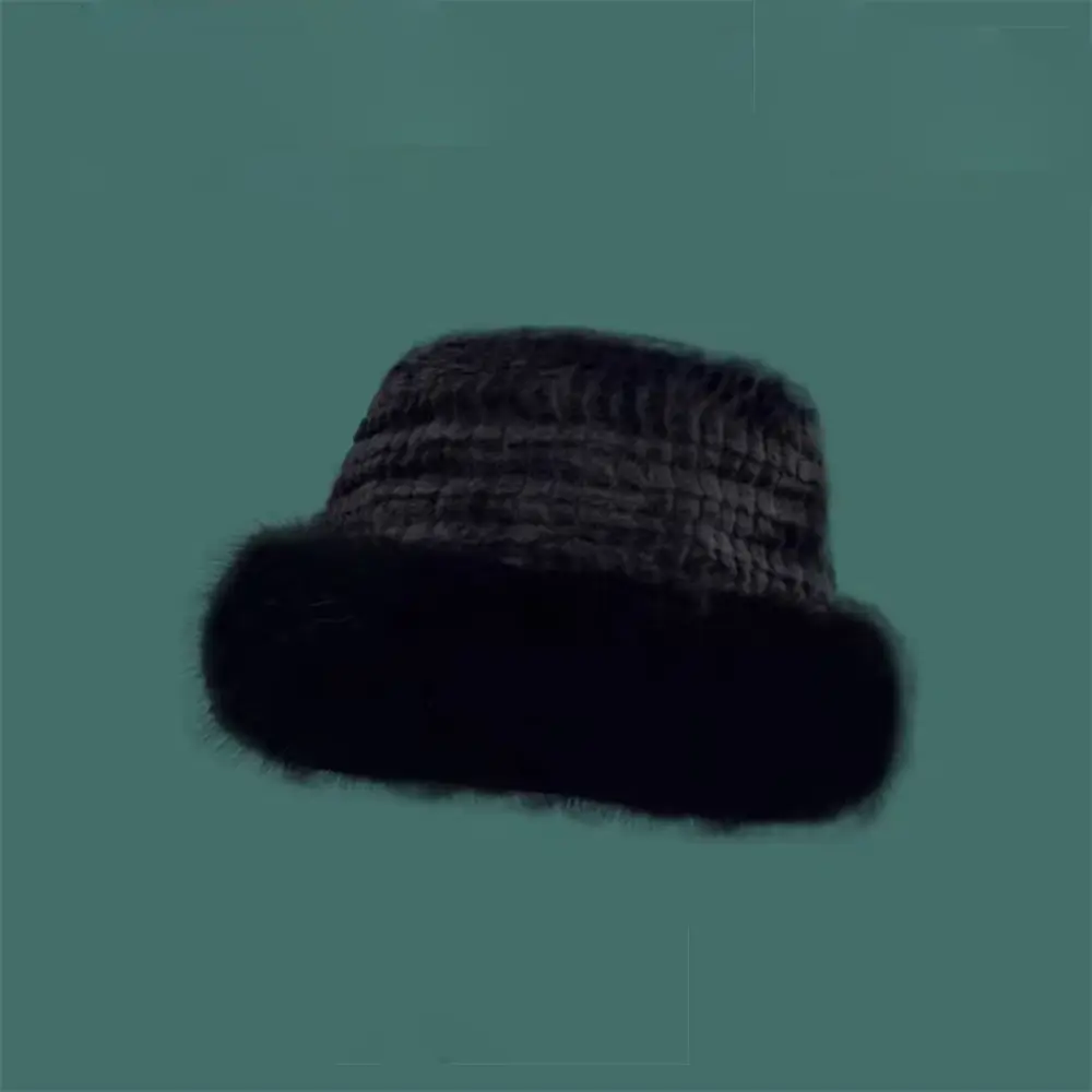 New Brand Hat Women'S Winter Thickened Soft Warm Imitation Fur Fluffy Bucket Hat Fisherman Hat Soft Panama Hat
