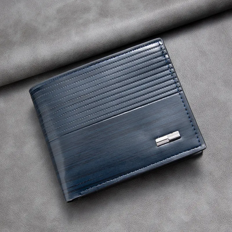 New Style Men Short Pu Leather Large Capacity  Wallets Vintage Thin Male Credit Card Holder Black Small Money License Purses