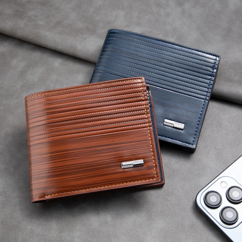 New Style Men Short Pu Leather Large Capacity  Wallets Vintage Thin Male Credit Card Holder Black Small Money License Purses