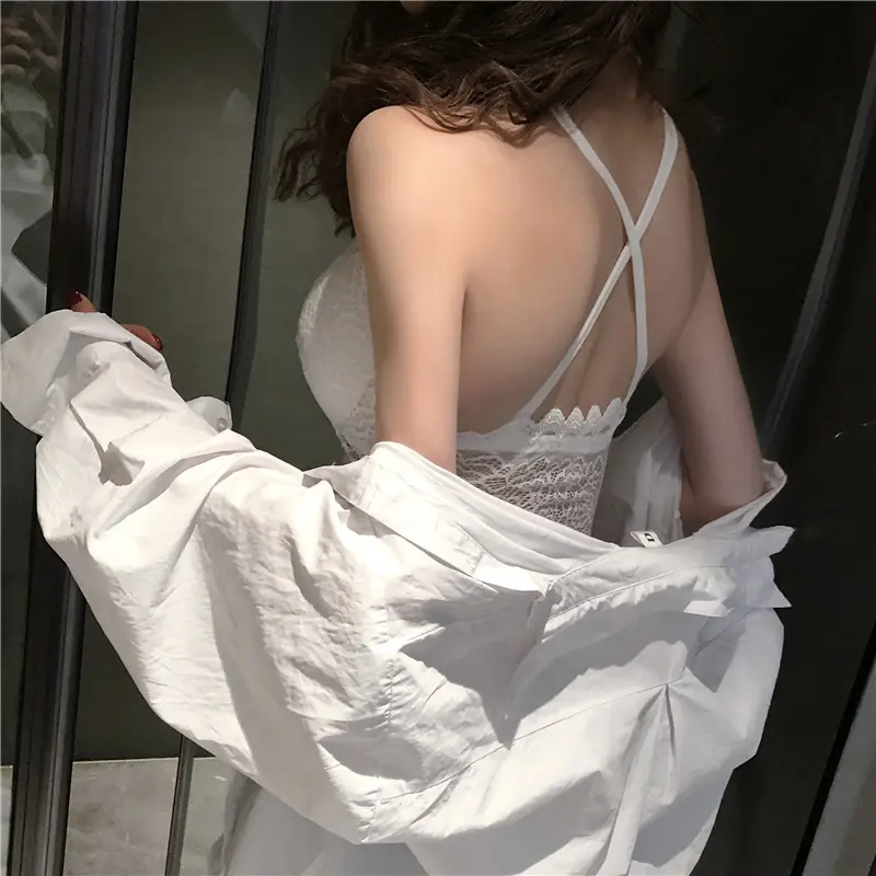V-neck Sexy Women'S Thin Lace Beautiful Back Bra Women'S No Steel Ring Sling Strap Small Chest Gather Up Support Bra