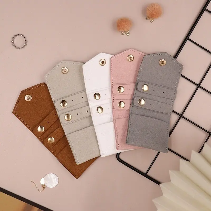 Portable Jewelry Organizer Roll Foldable Jewelry Case for Bracelet Ring Necklace Earrings Display Collection Pouch Storage Bag