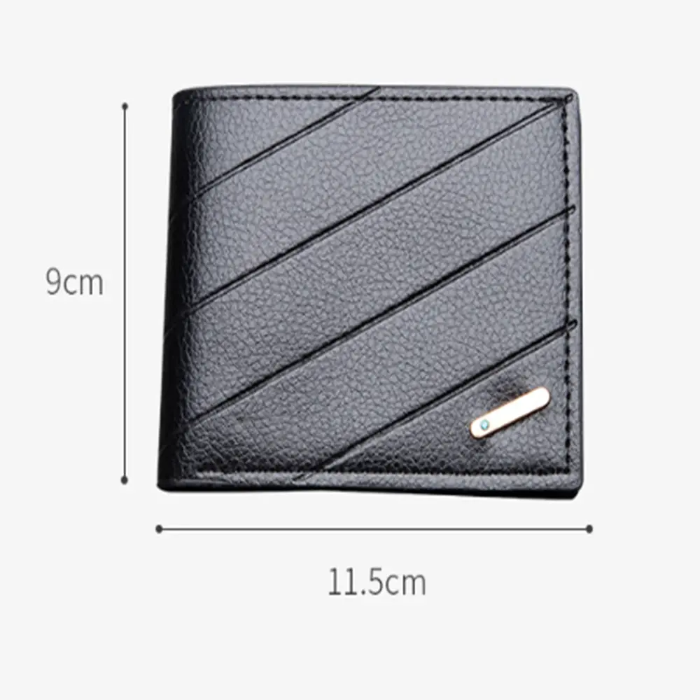 New Style Men Short Pu Leather Large Capacity  Wallets Vintage Thin Male Credit Card Holder Black Small Money License Purses