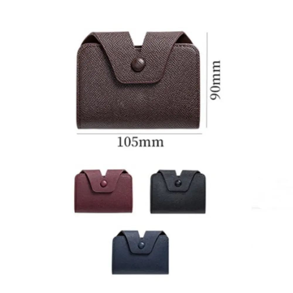 Coin ID Credit Card Bank Card Holder with Hasp Wallet cross grain PU Leather Slim Mini Money card case Wallet for Men
