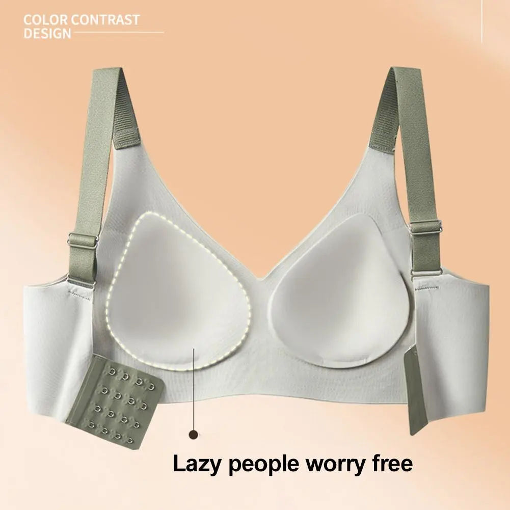 Womens Push Up Bra Super Gather Bra| Wireless Comfortable Gather Bra Lift Bra Wome Running Shock-Absorbing Sports Fixed Cup Bra