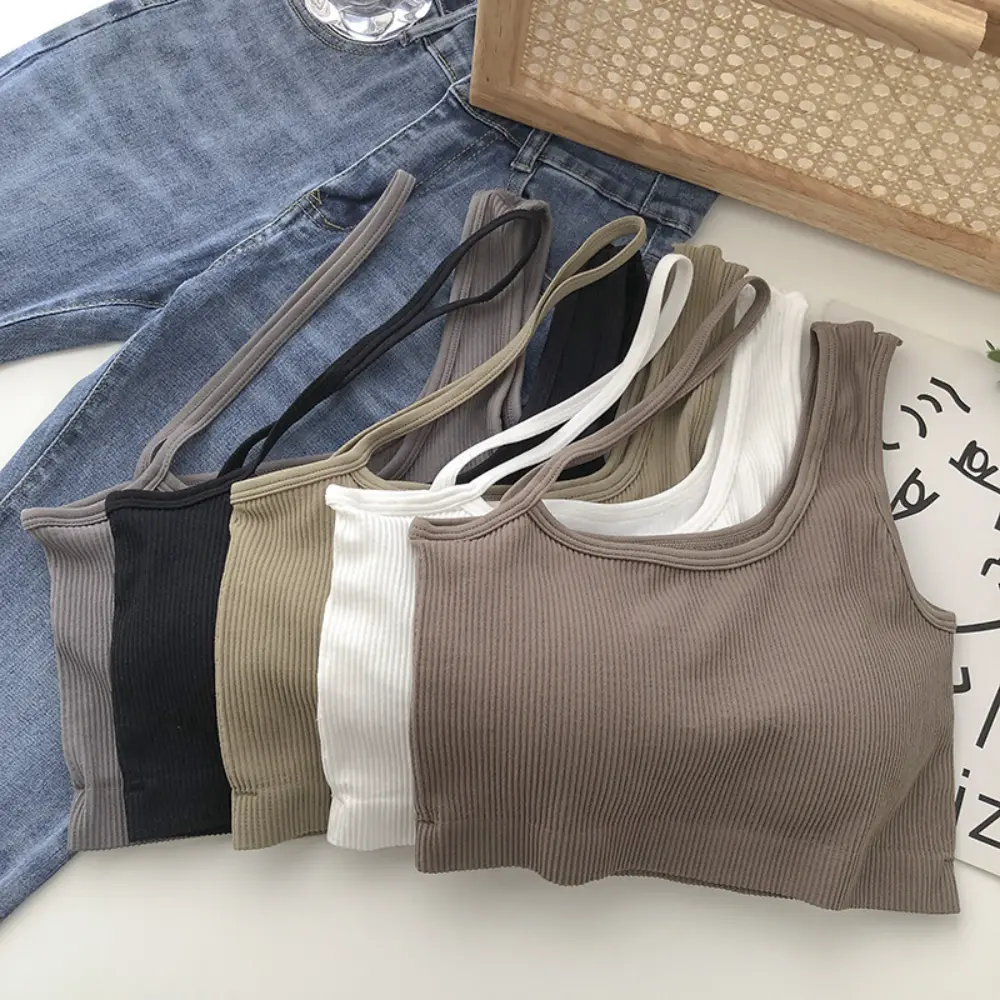 Y2K Women Sexy Crop Tops Bra Tube Top Crop Camis Top Tee Bandeau Top Basic Tank  Female Streetwear Sleeveless Seamless