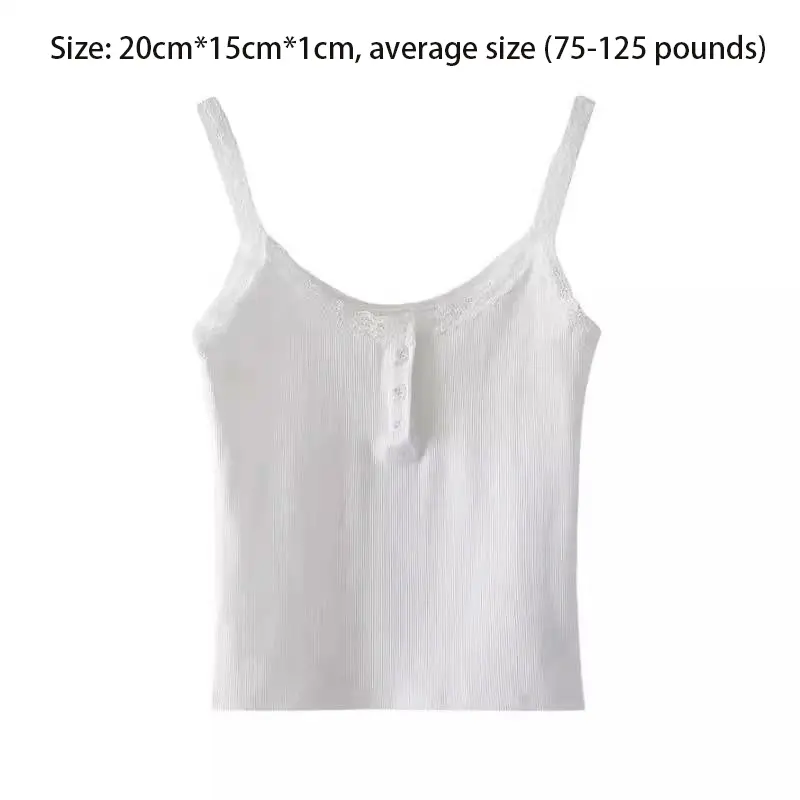 Slim Lace Splicing Camisole For Women Summer Casual Sleeveless Slim Sling Tanks Vest Ladies Sexy Sweet Vest Tops