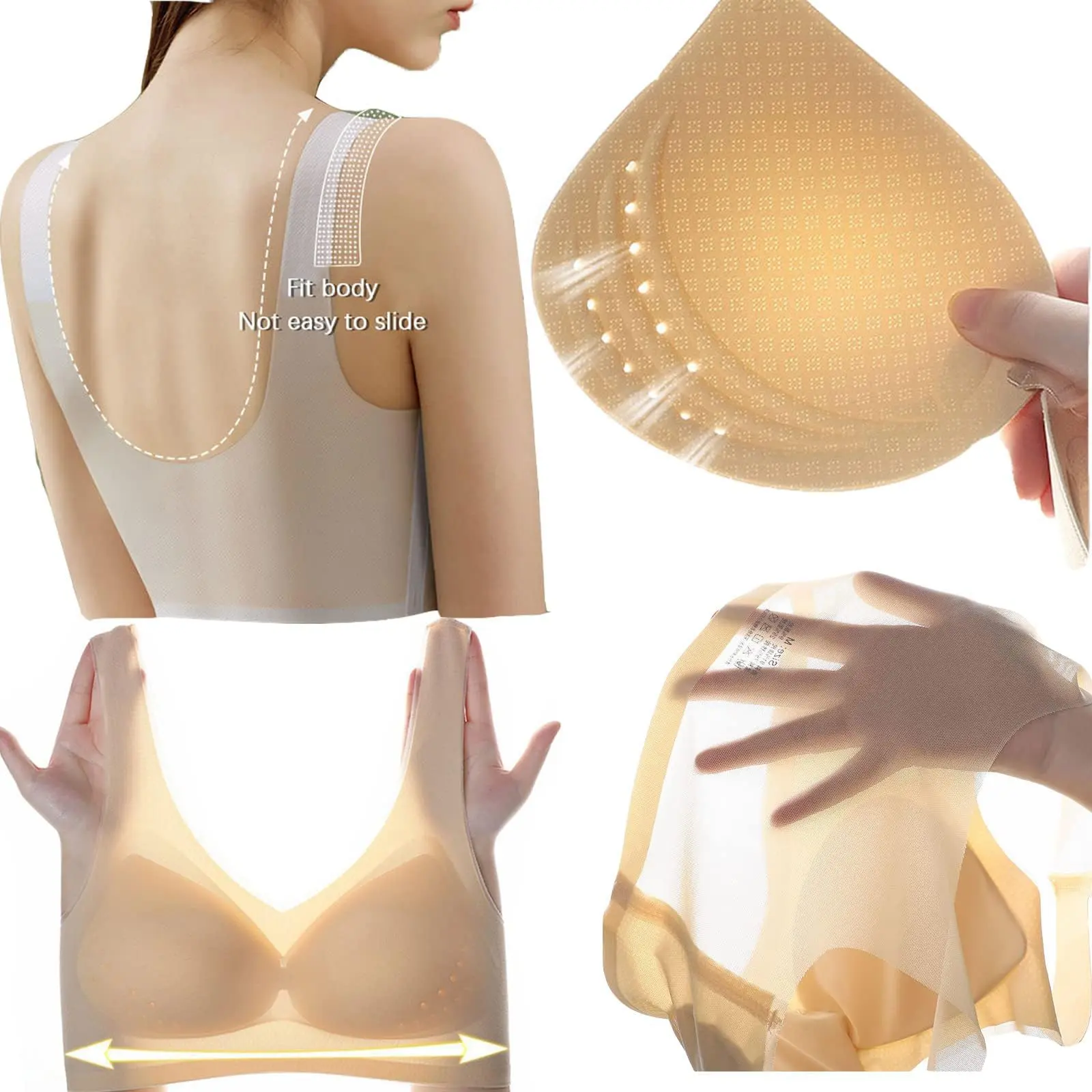 2024 Summer Seamless Ice Silk Ultra Thin Bra Ultra-Thin Ice Silk Bra Ice Silk Air Bra Ultra-Thin Ice Silk Lifting Bra