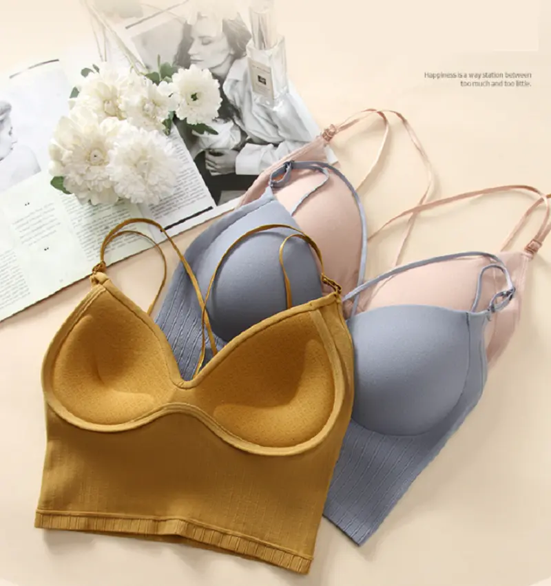 Yoga Vest Women Sports Bra Underwear Gym Workout Running Push-up Athletic Cross-Back Crop Top Solid Fitness Clothing