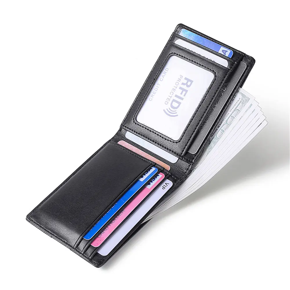 Slim Wallet Card Holder Business Wallet RFID Wallet Leather For Travel Gift Option Everyday Use