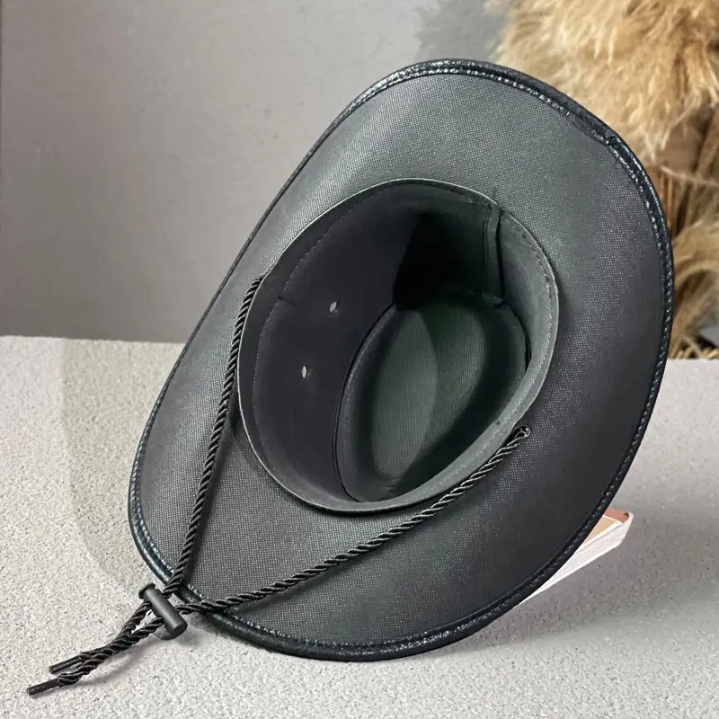 Rivet Hat Western  Ox Head Belt Cowboy Hat Faux Leather Fedora Hats For Daily Wear Sun  Western-themed Parties