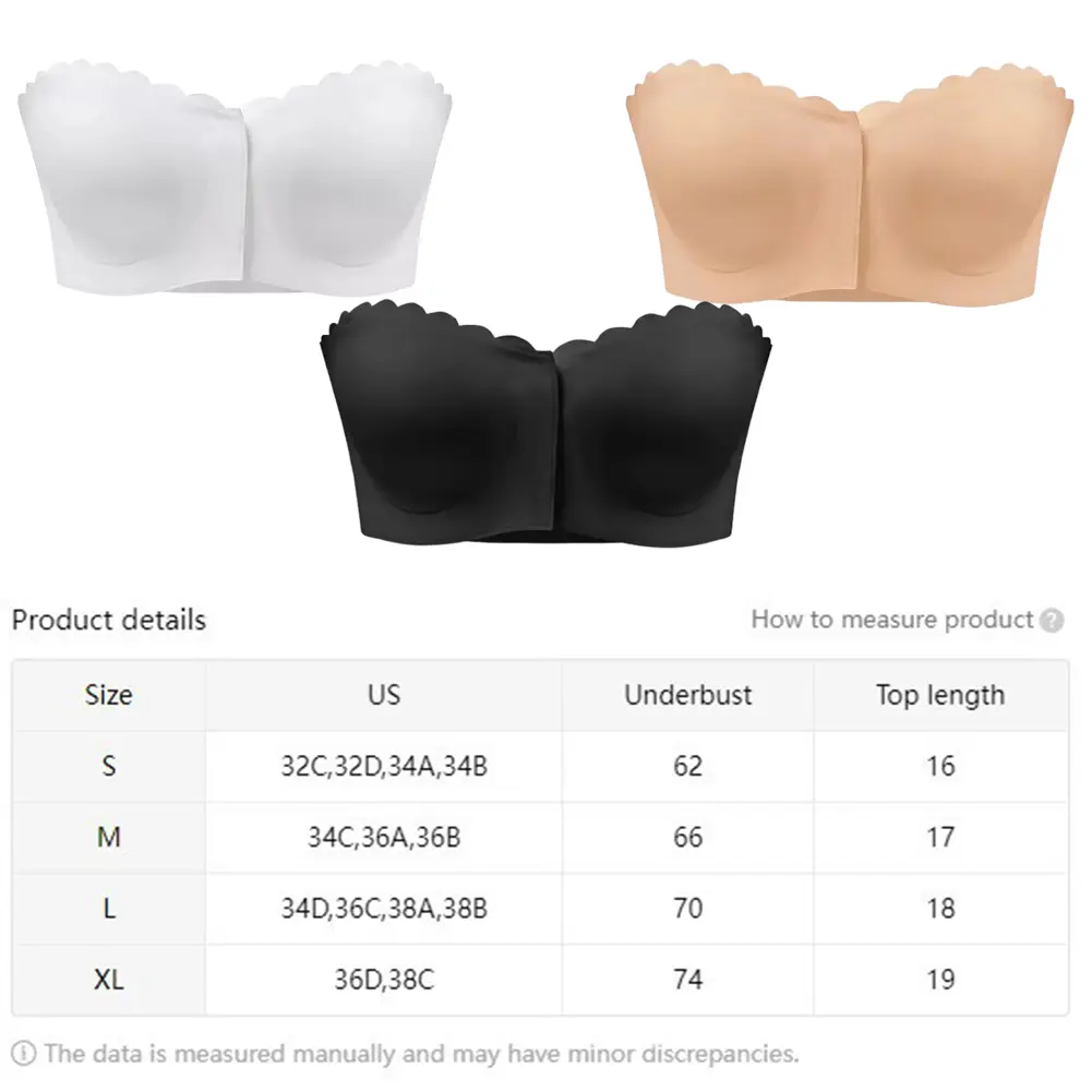 Comfortable Strapless Bra Full Coverage Breathable Seamless Underwear Bra Backless Women Underwear For Wedding