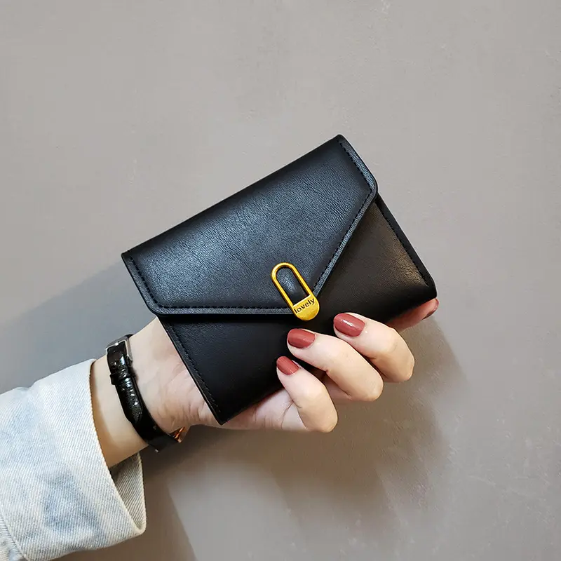 Purse Pu Leather Wallet Tri-Fold Wallet Small Coin Purse For Casual Everyday Female