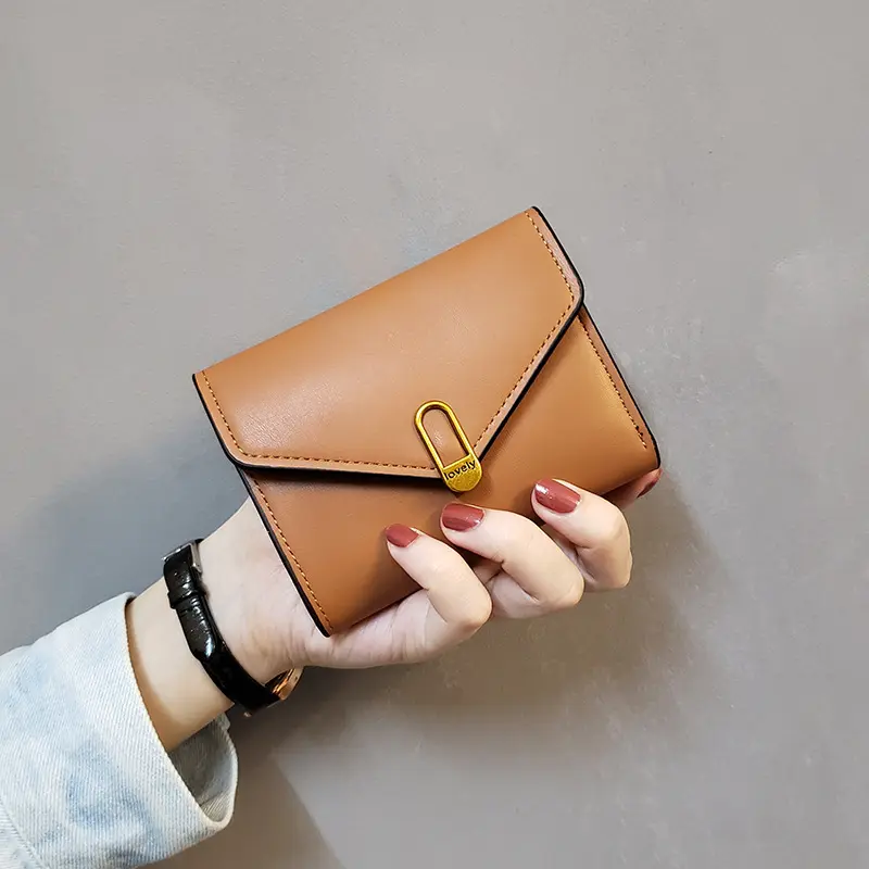 Purse Pu Leather Wallet Tri-Fold Wallet Small Coin Purse For Casual Everyday Female