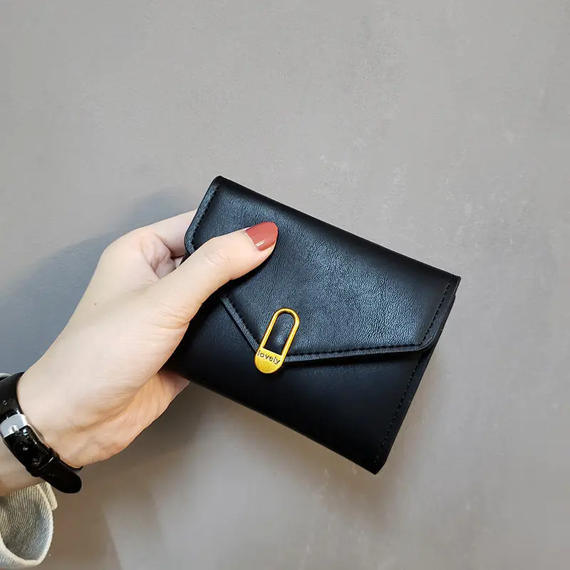 Purse Pu Leather Wallet Tri-Fold Wallet Small Coin Purse For Casual Everyday Female