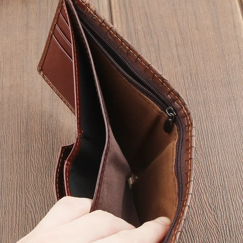 Men'S Bifold Wallet Soft Men'S Wallet Short Wallet Short For Travel Daily Use Office