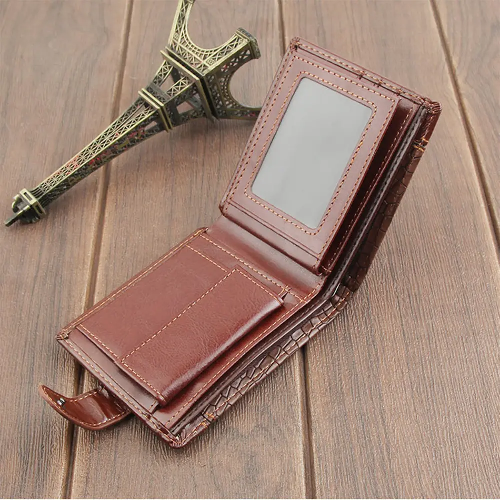 Men'S Bifold Wallet Soft Men'S Wallet Short Wallet Short For Travel Daily Use Office