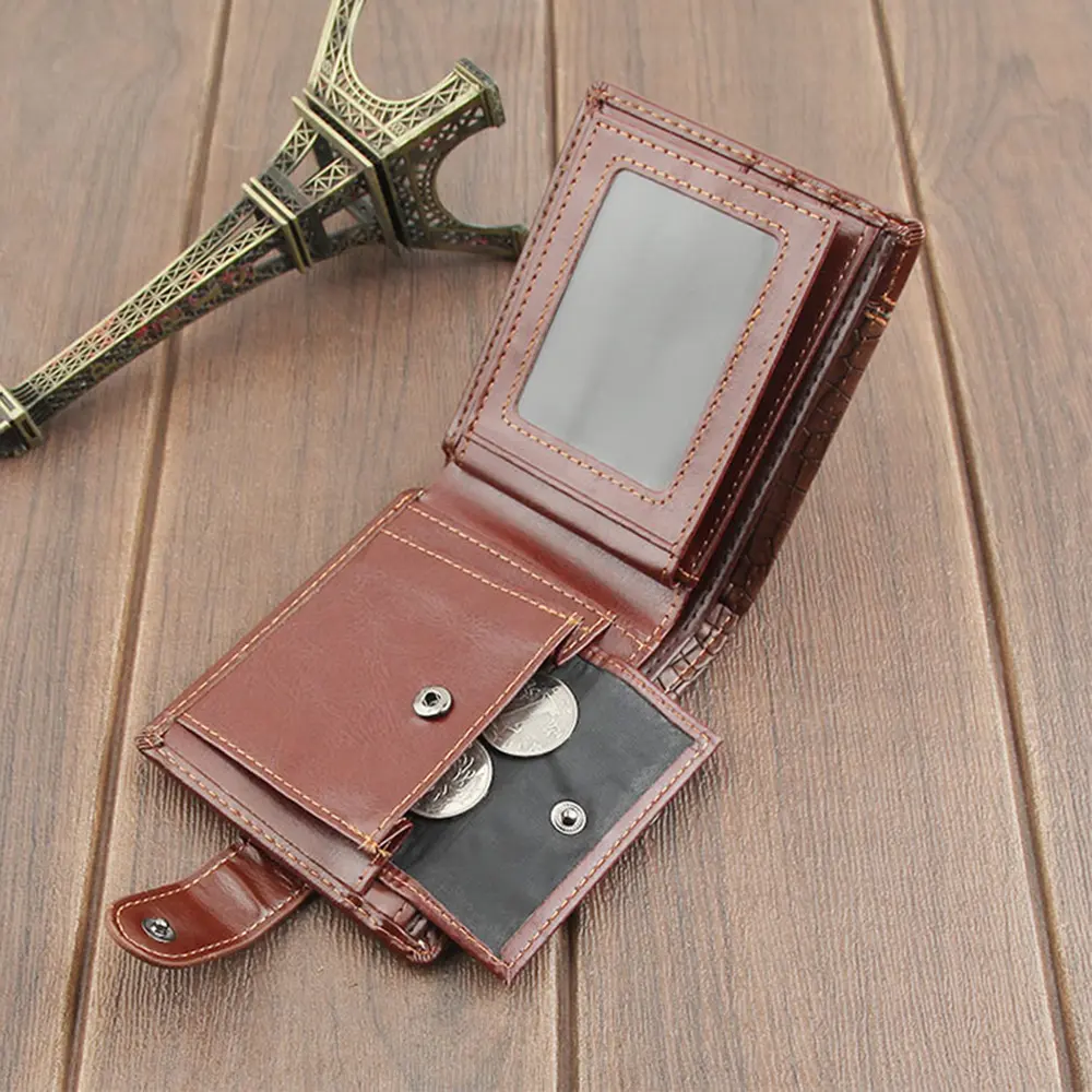 Men'S Bifold Wallet Soft Men'S Wallet Short Wallet Short For Travel Daily Use Office
