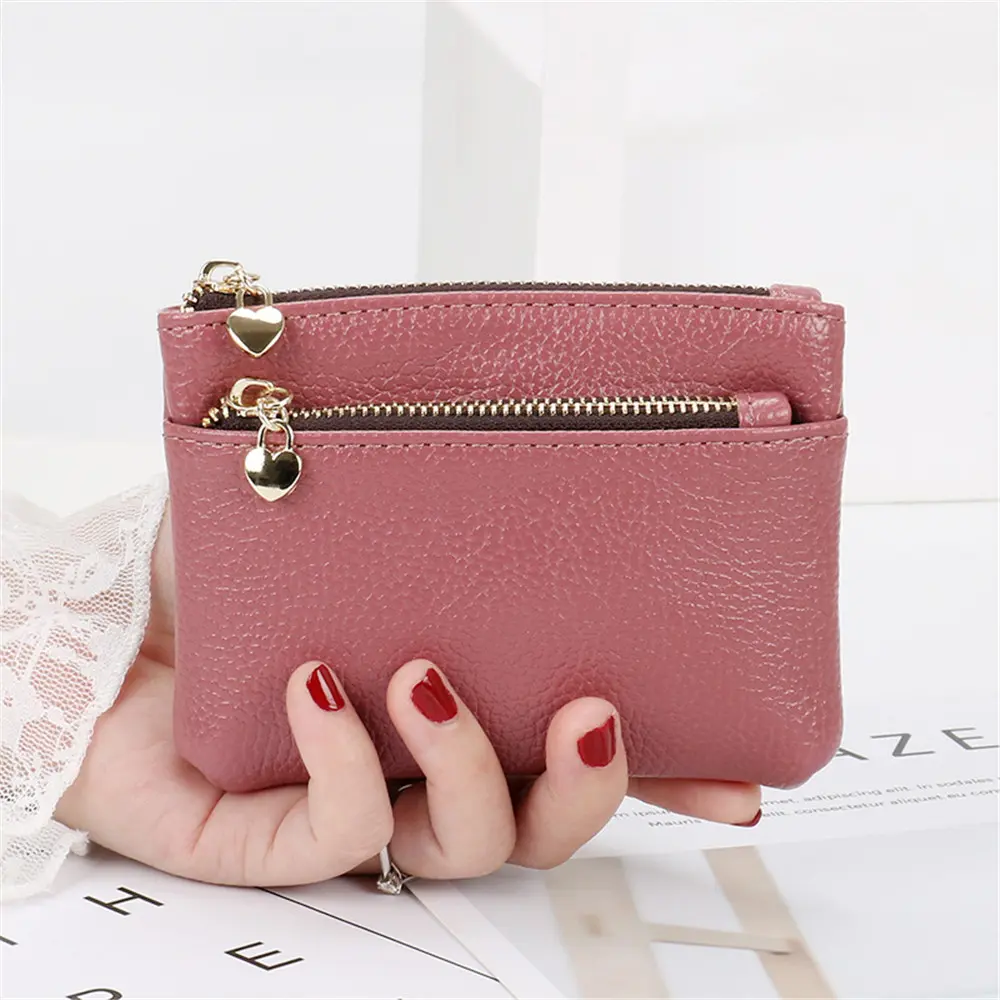 Change Purses PU Leather Coin Purse Kids Coin Pocket Wallets Zipper Card Holder For Everyday Use Gift Students