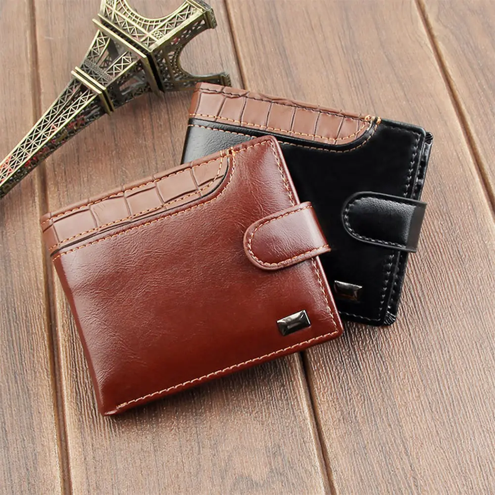 Men'S Bifold Wallet Soft Men'S Wallet Short Wallet Short For Travel Daily Use Office