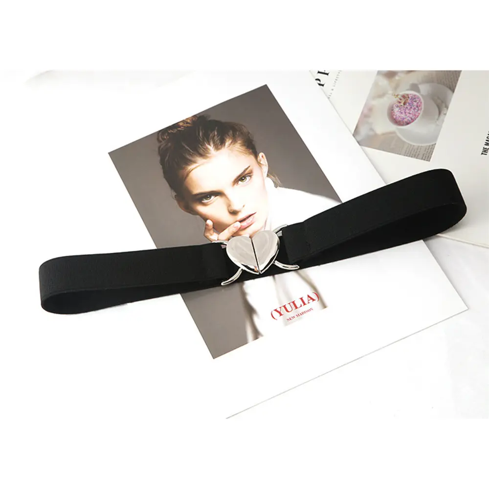 Elastic Thin Belt Elastic Metal Buckle Belt Cummerbund Thin Waistband For Daily Wear Coat Decoration Party Outfits