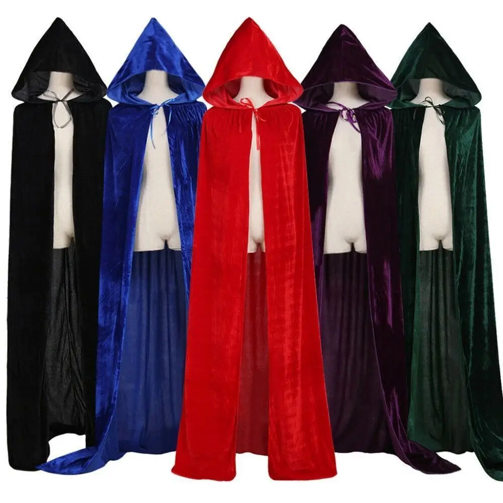 Cloak Hooded Halloween Vampire Robe Long Robe With Hood Velvet Velvet Hooded Cloak For Cosplay Event Vampire-Themed Event