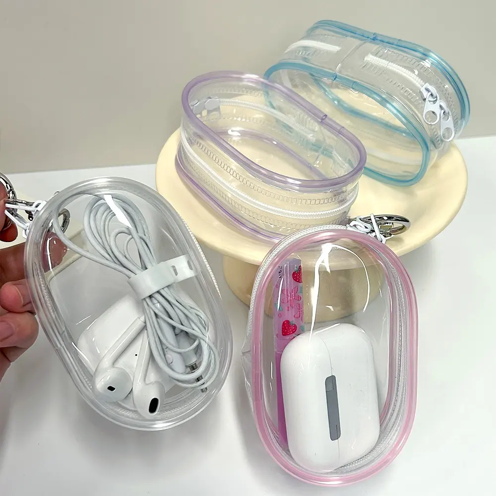 Keychain Dustproof Bag Organizer Transparent Mystery Box For Travel Earphones Children