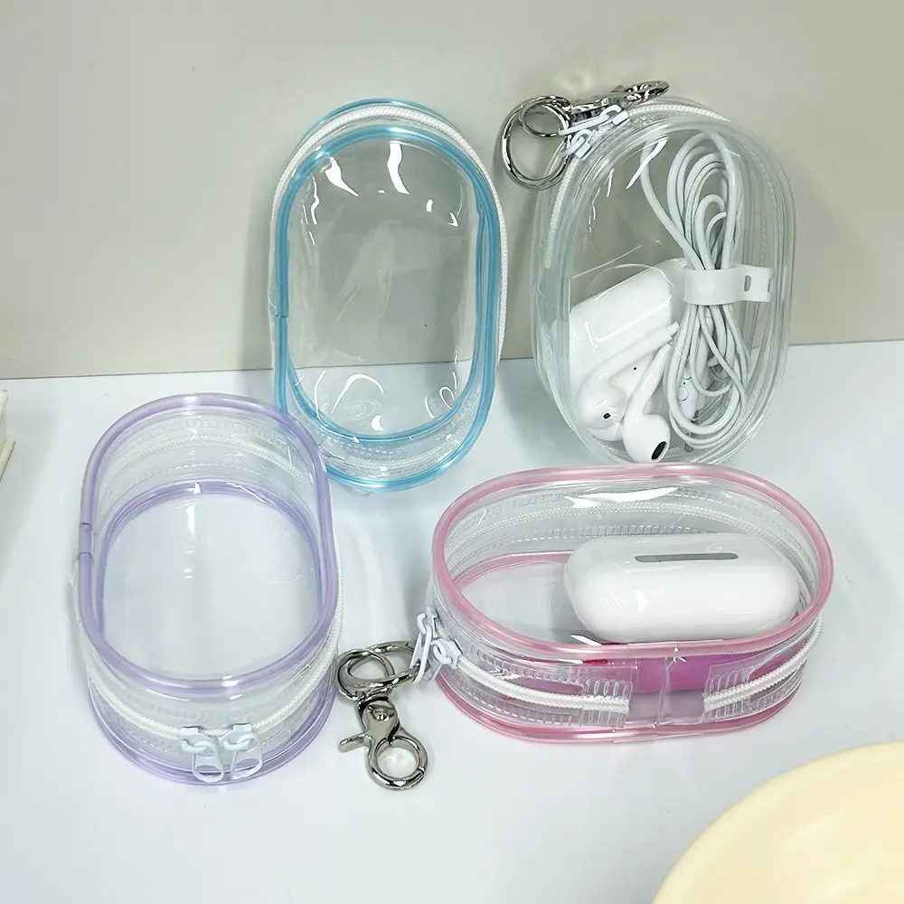 Keychain Dustproof Bag Organizer Transparent Mystery Box For Travel Earphones Children