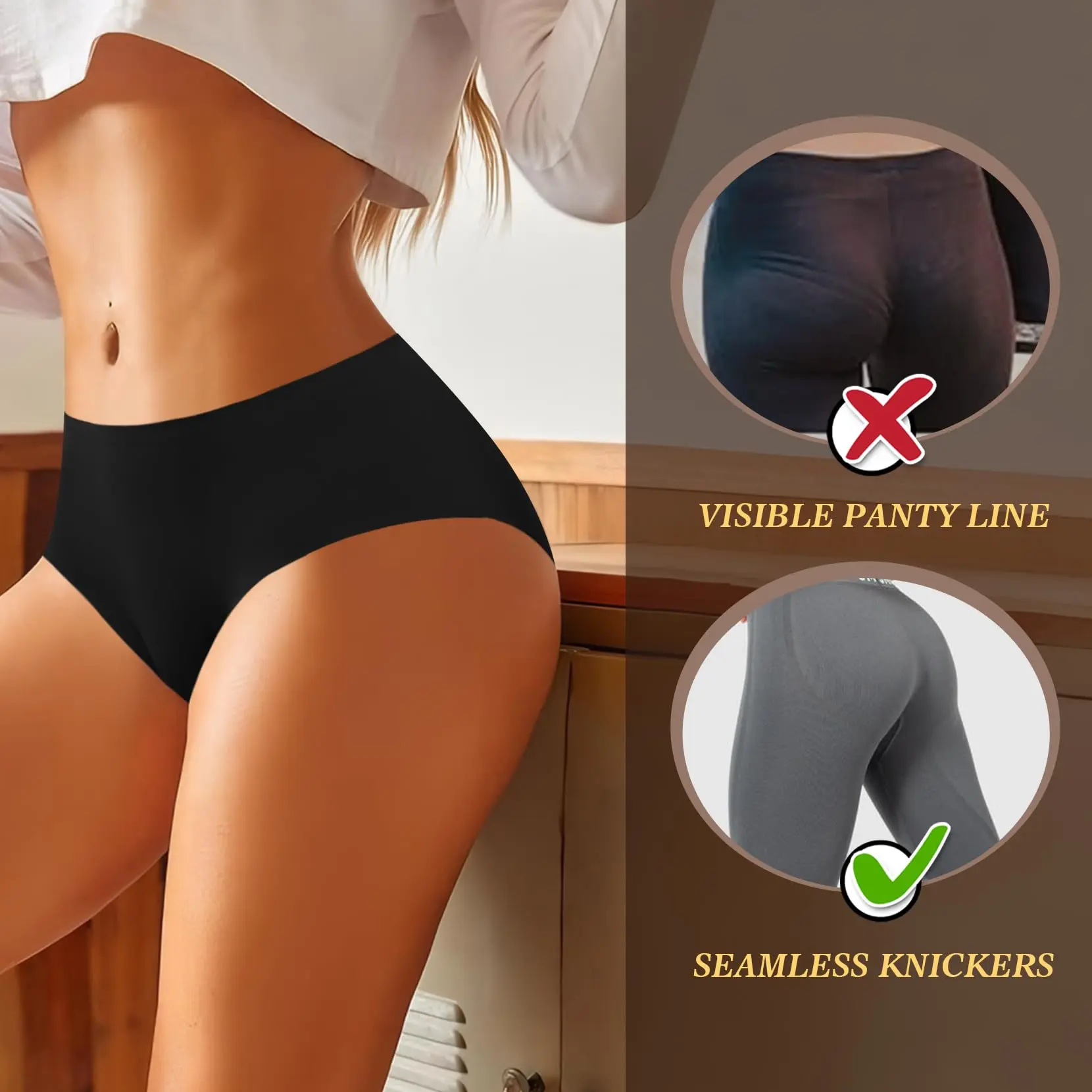 Soft Breathable Low Rise Seamless Underwear Invisible No Show Hipster Panties Comfortable Ladies Knickers Womens Underwear