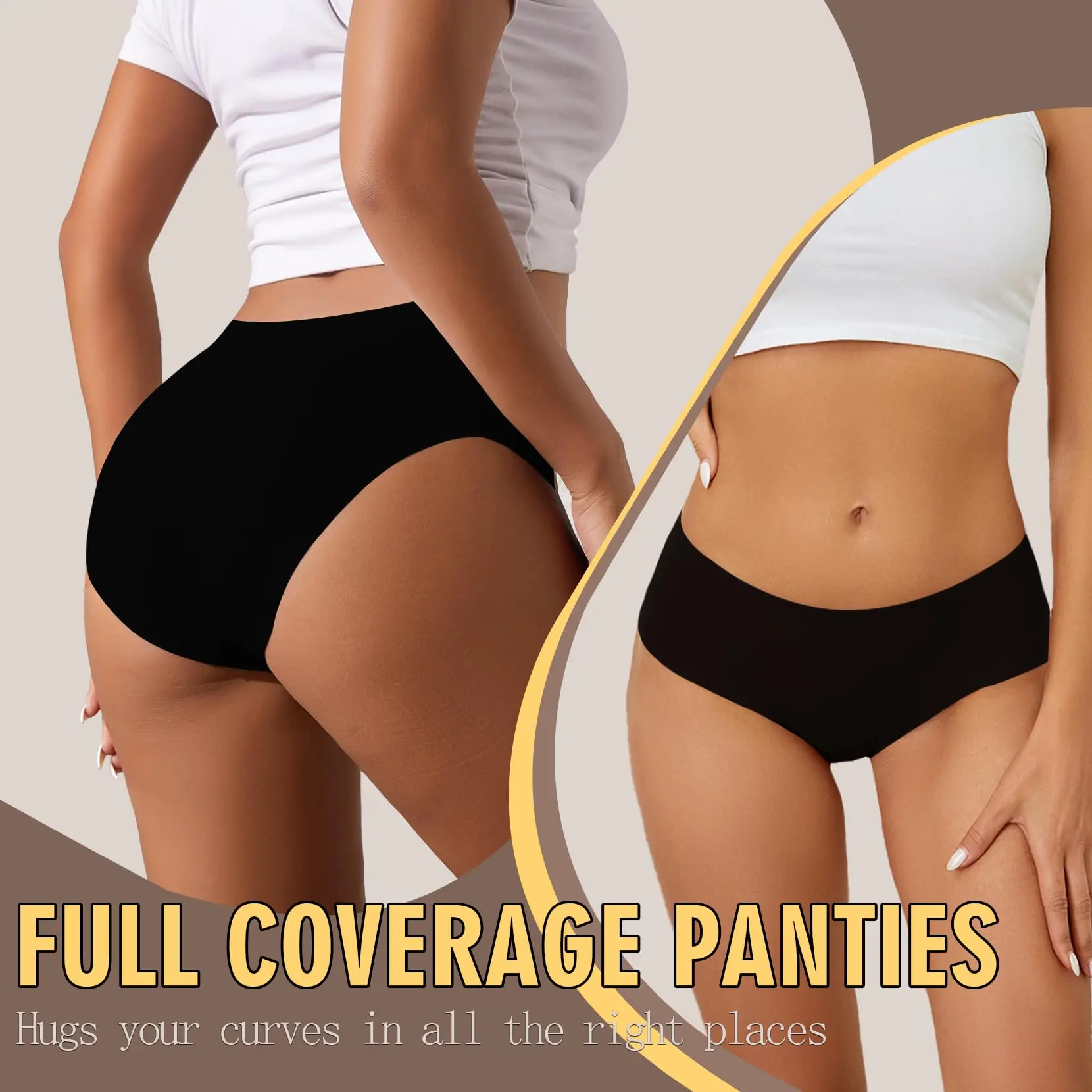 Soft Breathable Low Rise Seamless Underwear Invisible No Show Hipster Panties Comfortable Ladies Knickers Womens Underwear
