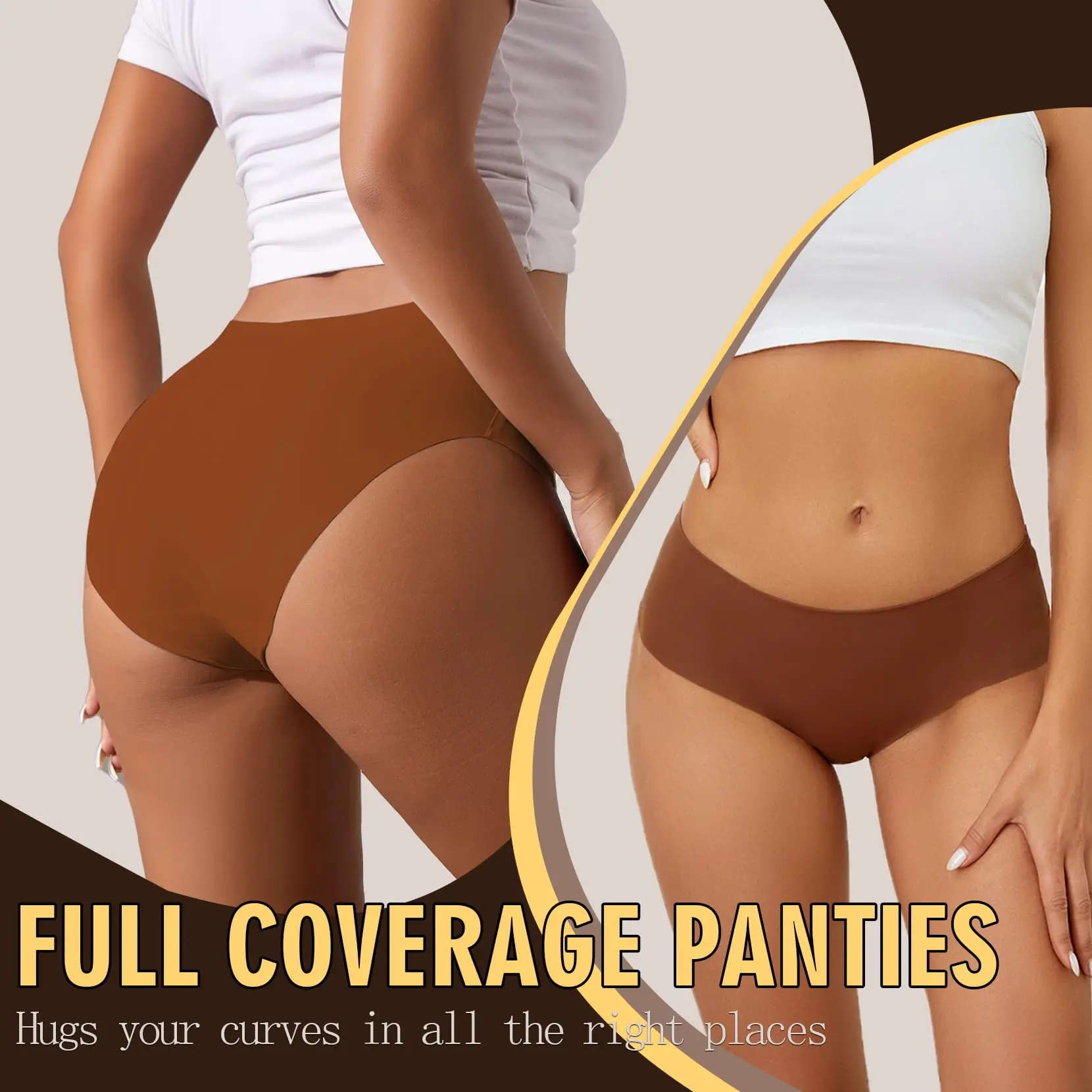 Soft Breathable Low Rise Seamless Underwear Invisible No Show Hipster Panties Comfortable Ladies Knickers Womens Underwear