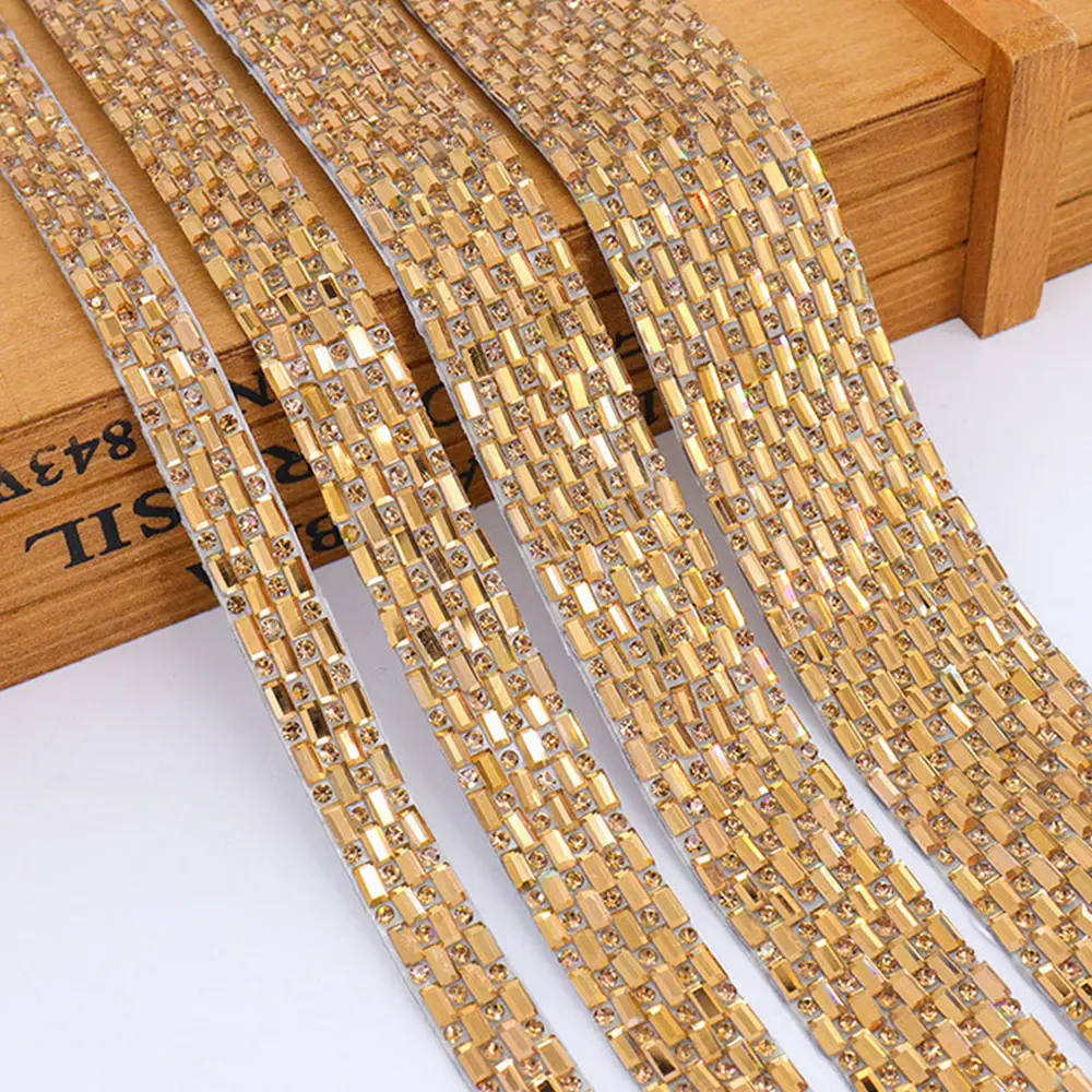 Self Adhesive Rhinestone Crystal Stickers Ribbon DIY Decoration Rhinestones Sticker For Arts Crafts, DIY Event Phone Decoration