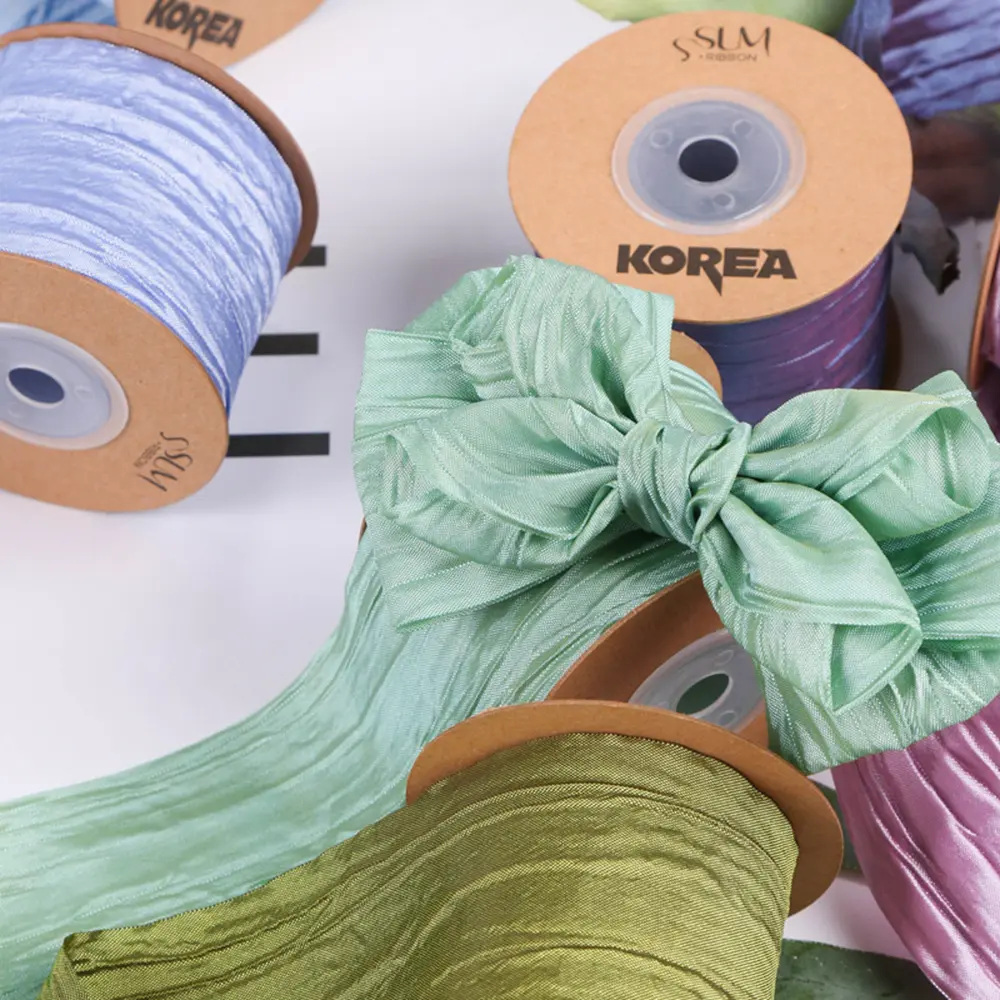 Craft Ribbon 5cm Pleated Ribbon Dreamlike Color Ribbon 10yards/Roll Diy Hair Accessories For Baby Shower Mother'S Day Birthday